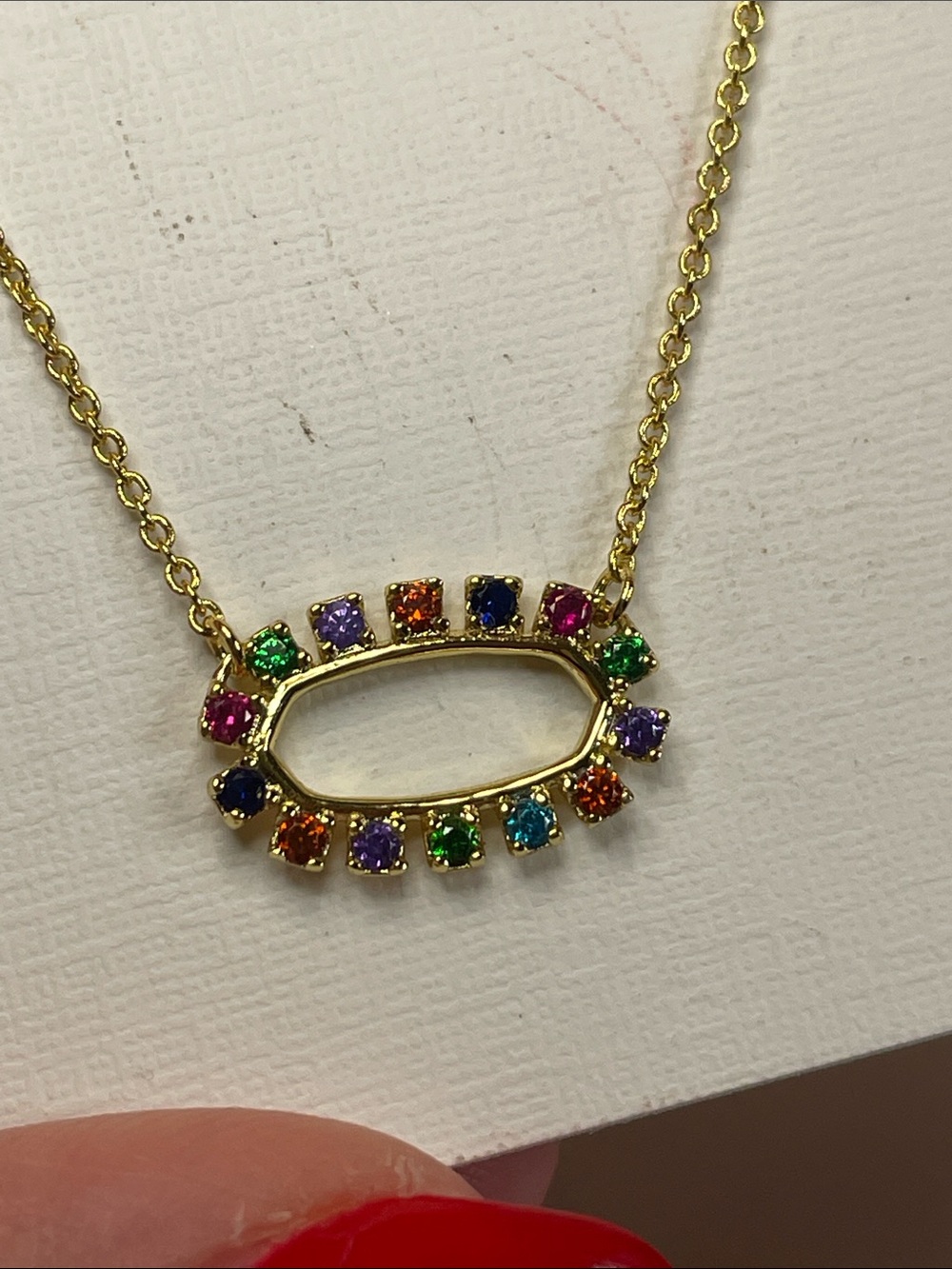 Kendra Scott Elisa Open Frame Necklace in Multicolor - NWT $60 MSRP - Picture 4 of 6